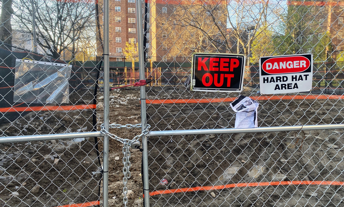 Patterson Square Garden, in the Bronx: mid-construction. 