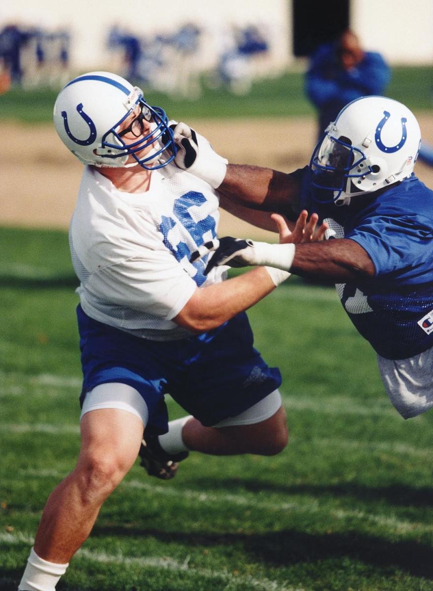 Indianapolis Colts right guard Brandon Burlsworth (66), shown during 1999 mini-camp, died 11 days after being selected in the third round.