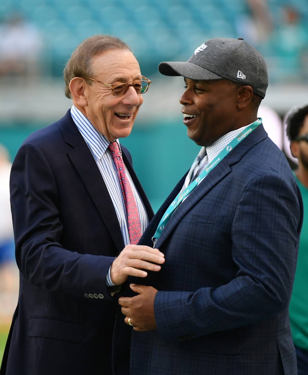 Dolphins GM Chris Grier with Owner Stephen Ross