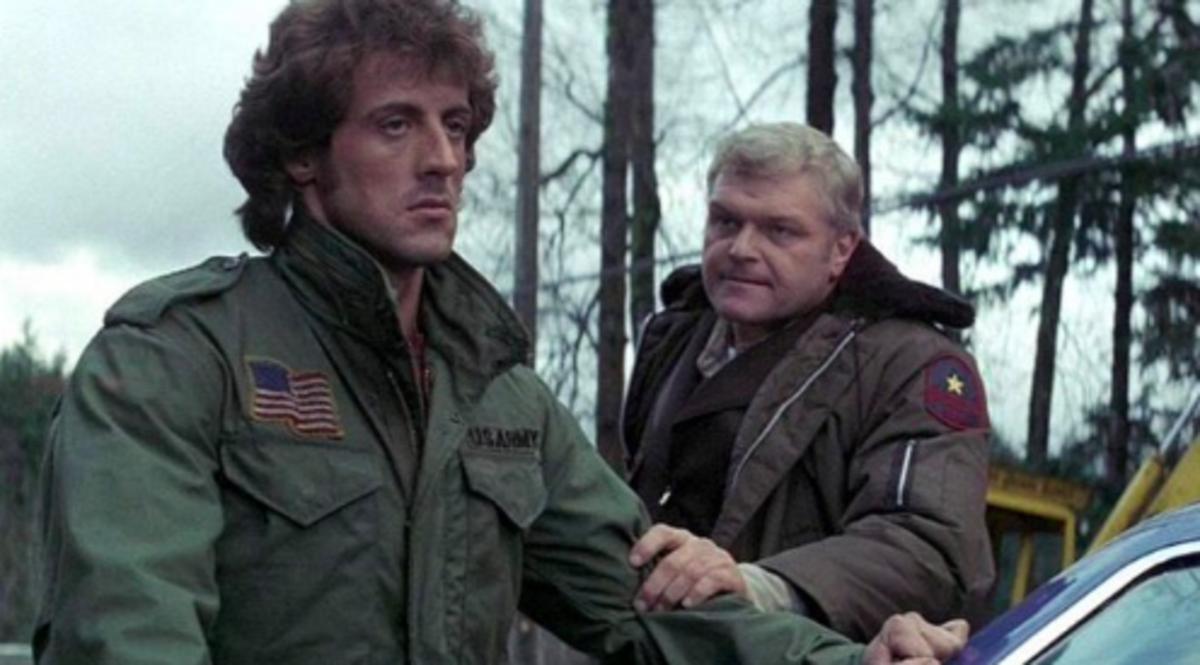 Brian Dennehy (right) with Sylvester Stallone in "First Blood.''