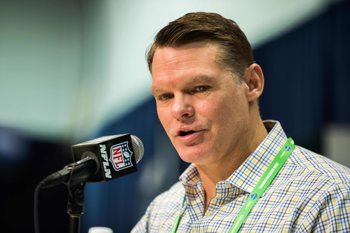 Indianapolis Colts GM Chris Ballard discusses draft prospects during February's NFL Scouting Combine at Indianapolis.