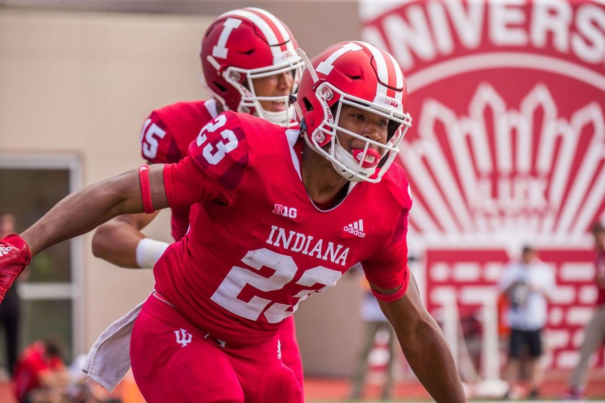 Former Indiana running back Ronnie Walker Jr. celebrates after scoring a touchdown against Eastern Illinois. (USA TODAY Sports)