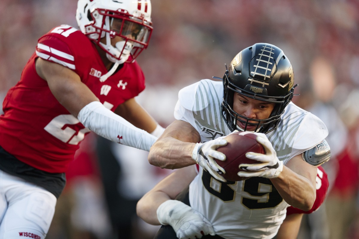 Brycen Hopkins had 130 career receptions for Purdue and he was named the Big Ten's top tight end in 2019. (USA TODAY Sports)