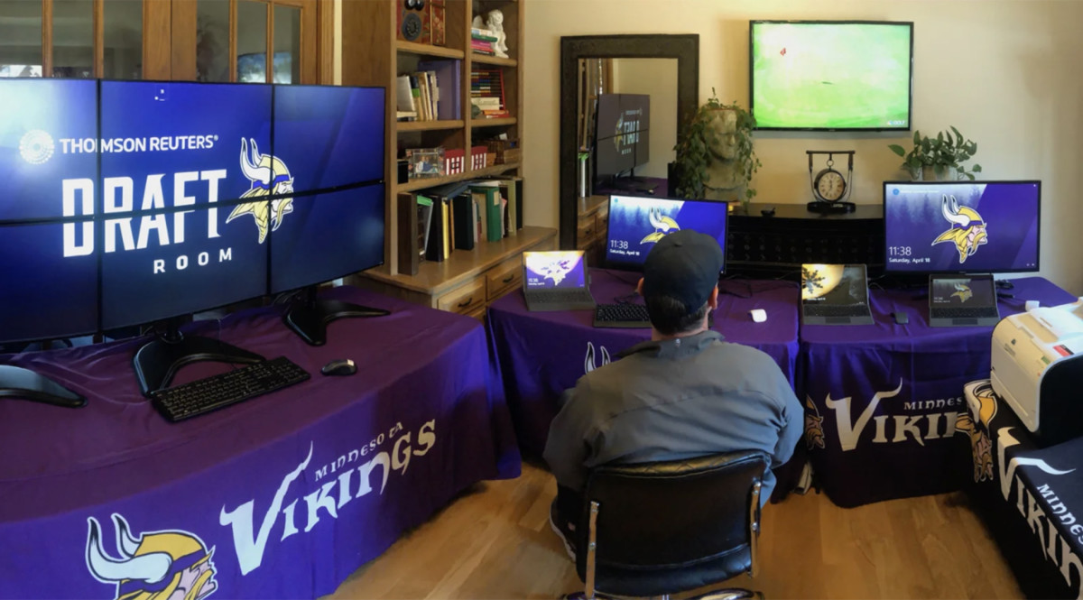 Vikings GM Rick Spielman's virtual draft room