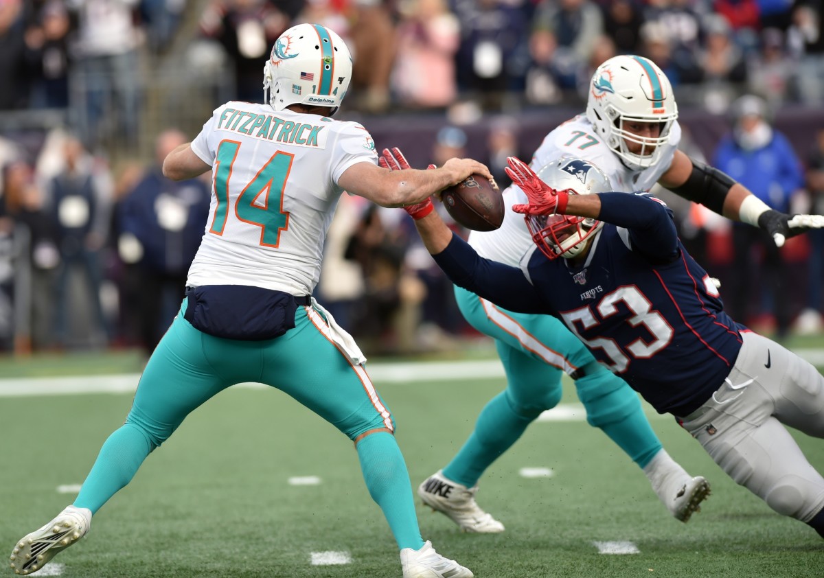 LB Kyle Van Noy against the Miami Dolphins in the 2019 regular season finale