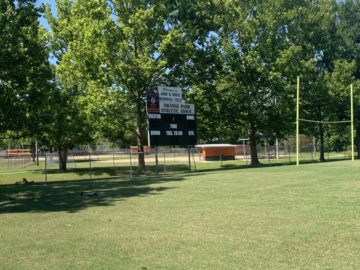 The field in Orange Park in which Shaquille Quarterman started his football journey over 13 years ago. (Photo by John Shipley).