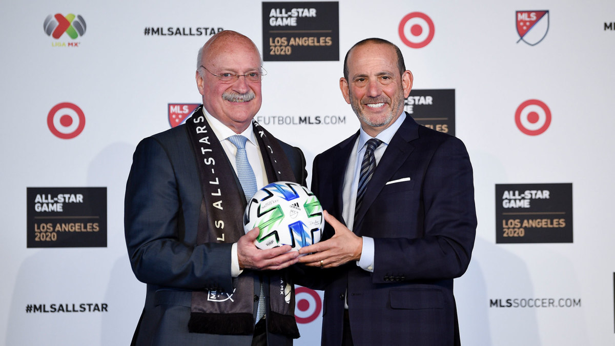 Liga MX president Enrique Bonilla and MLS commissioner Don Garber