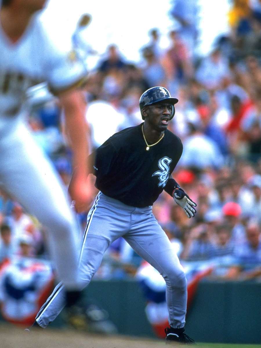 michael jordan wearing white sox jersey