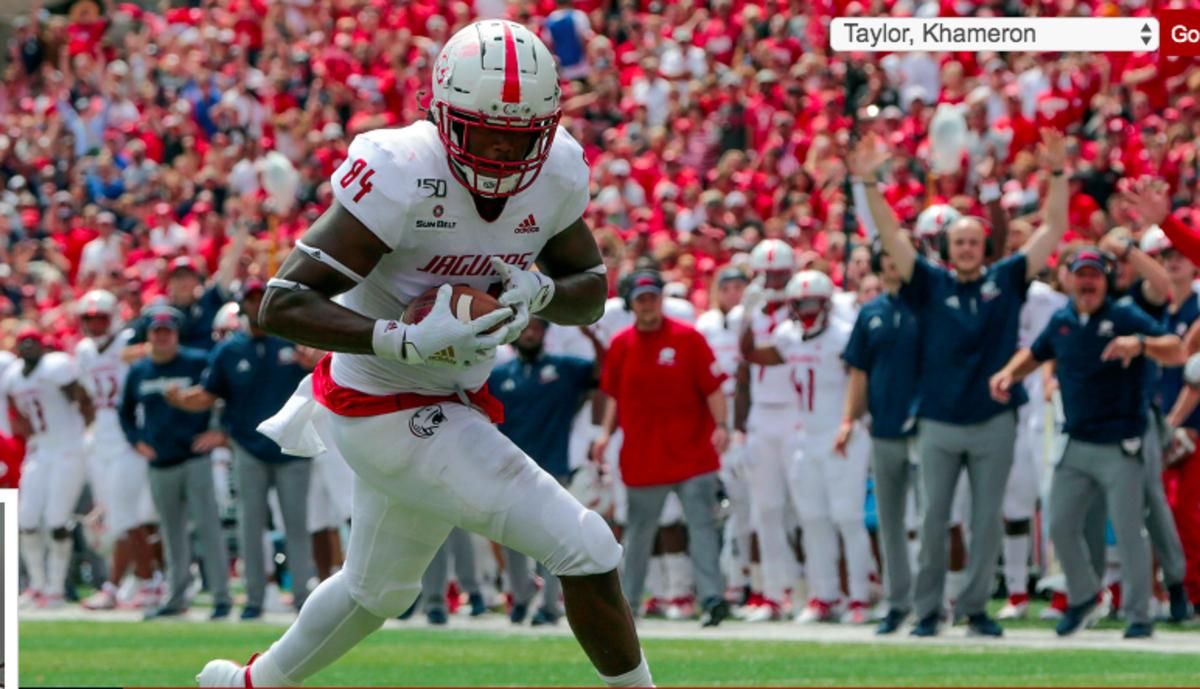 Former South Alabama tight end Khameron Taylor is coming to Indiana as a graduate transfer. (Photo courtesy University of South Alabama)