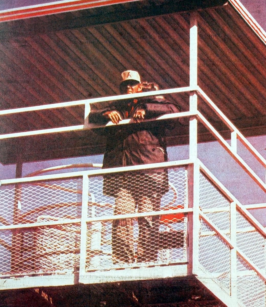 Paul W. "Bear" Bryant in his practice tower