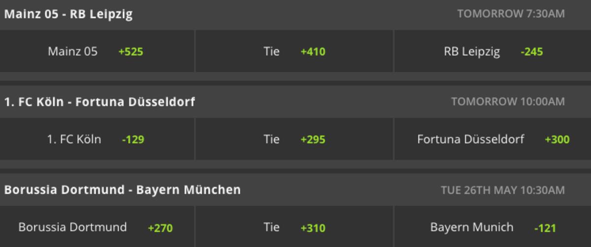 Three-Way Betting Odds