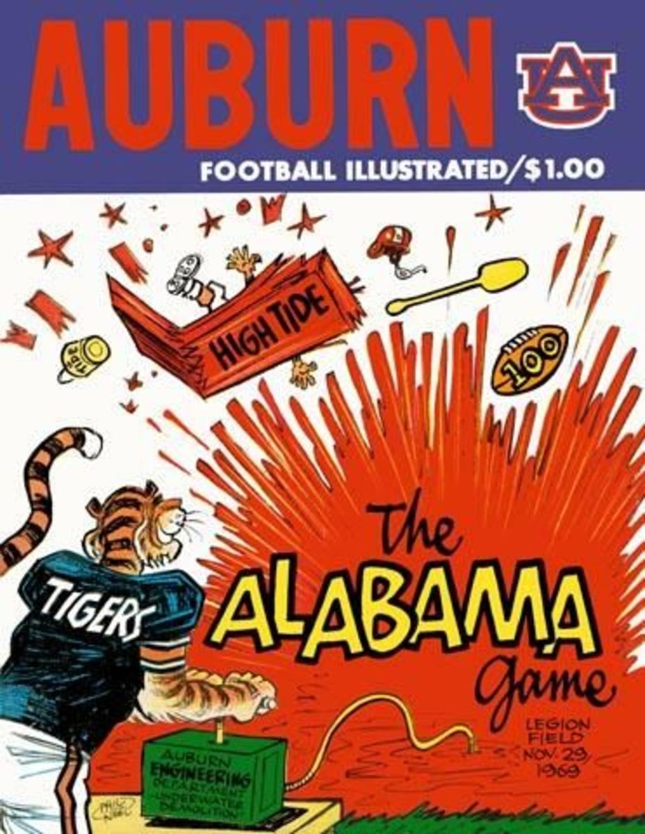 1969 Iron Bowl game program cover, Alabama vs. Auburn