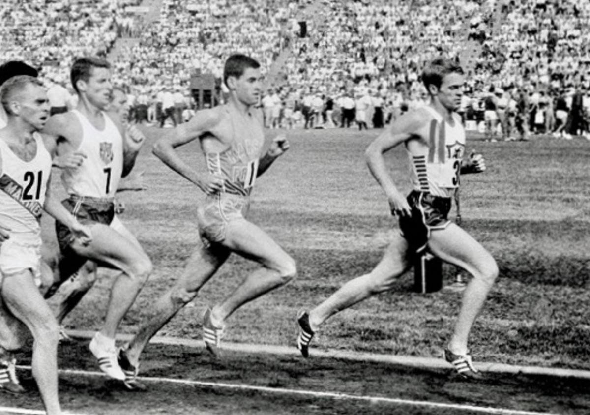 Jim Ryun, second from right, set a world record in the mile at Cal in 1966