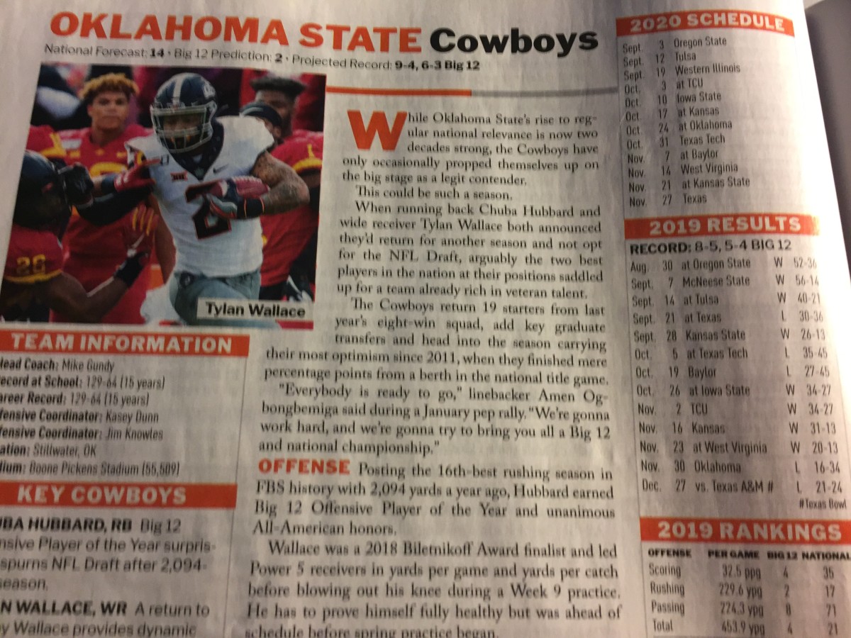 John Helsley, who also writes for us at Pokes Report wrote this preview of the Cowboys in Athlon's magazine.