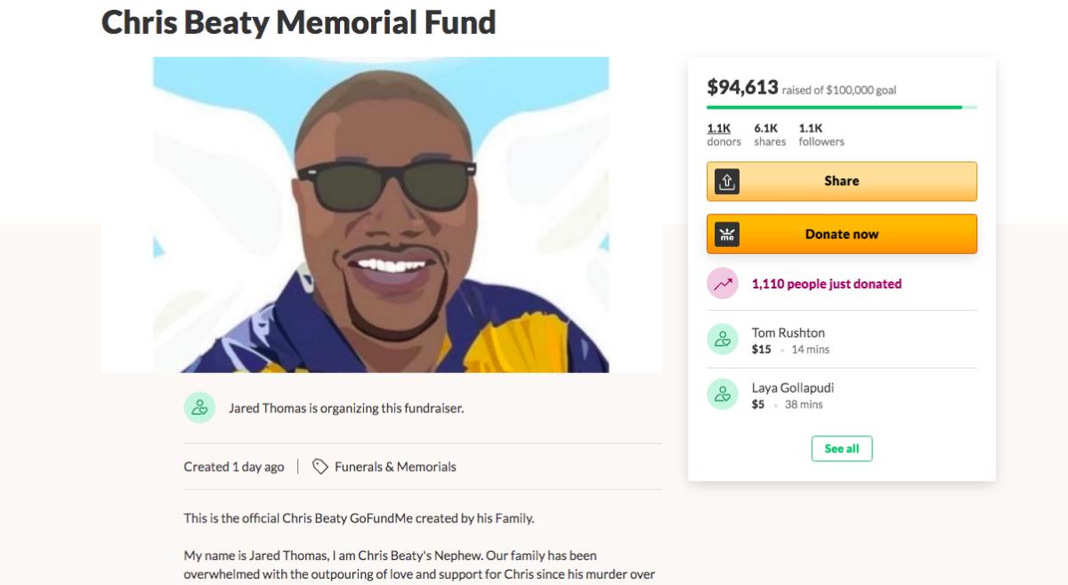 The cover page of the GoFundMe scholarship account.