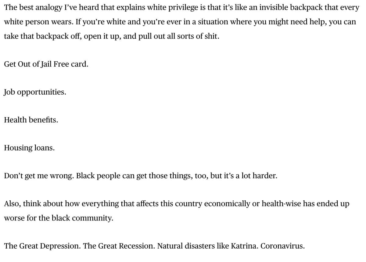 Screenshot of Kuzma's letter in the Players Tribune.