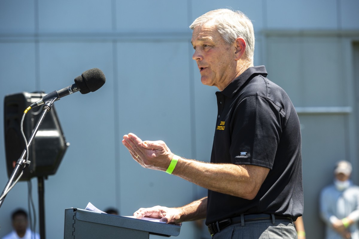 Iowa coach Kirk Ferentz speaks during a Friday news conference at the Hawkeyes' football facility. (Joseph Cress/Iowa City Press-Citizen for USA Today Sports)