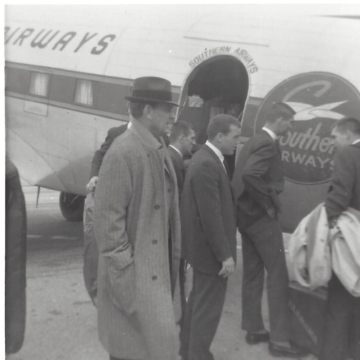Coach Paul Bryant and Alabama arrive in New Orleans for the Sugar Bowl.
