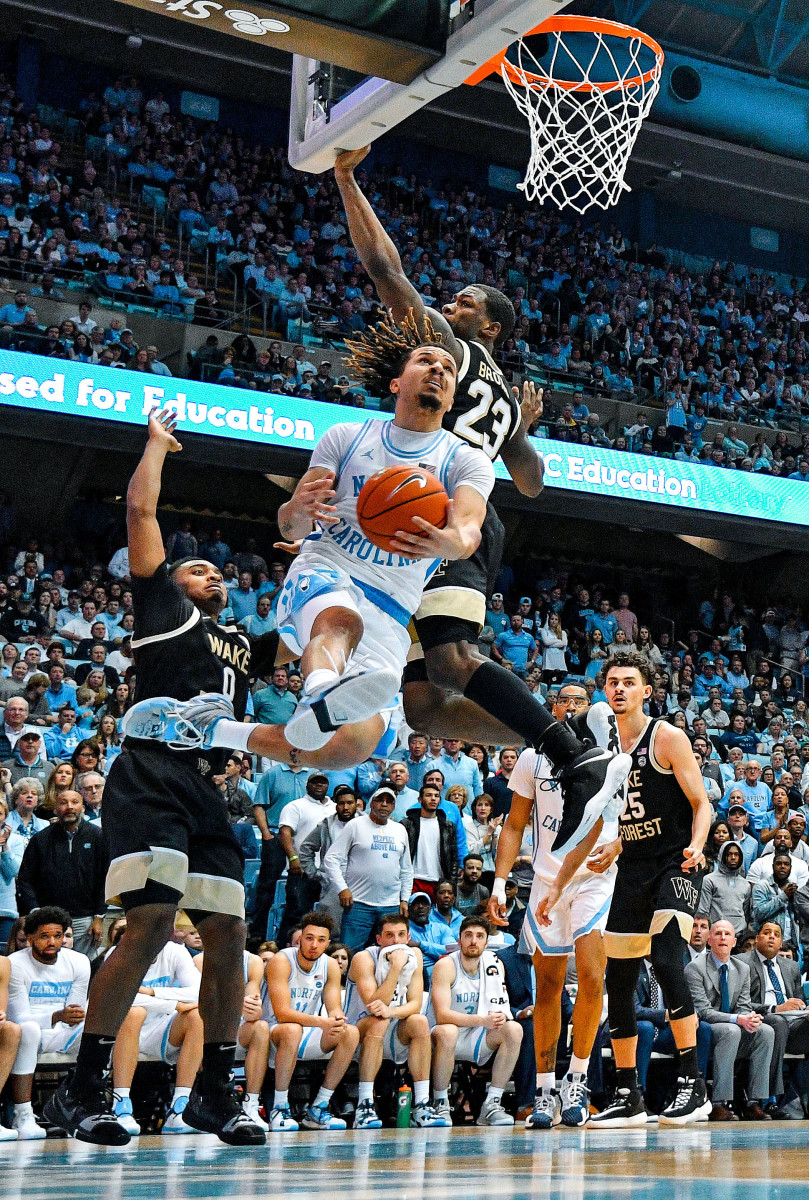 Cole Anthony attempts a lay up