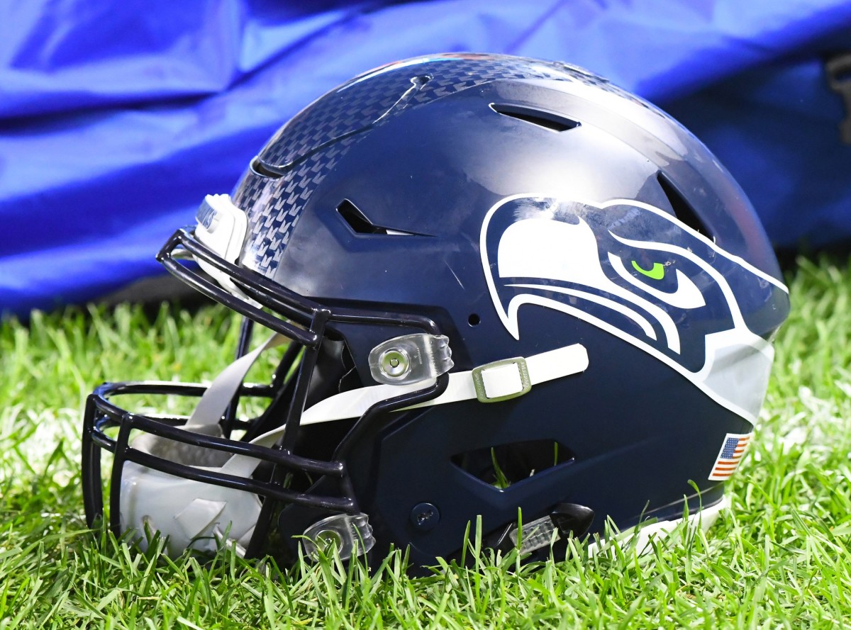 Sep 17, 2018; Chicago, IL, USA; A detailed view of a Seattle Seahawks helmet during the second half against the Chicago Bears at Soldier Field.