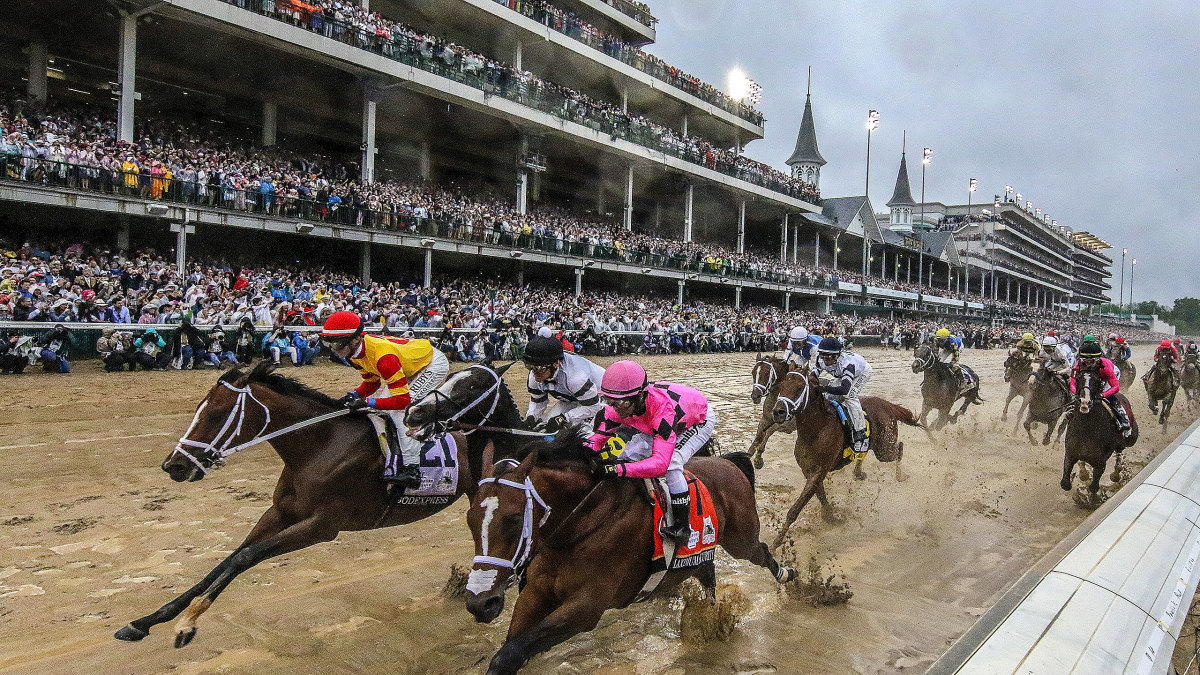 Fans watch the 145th running of the Kentucky Derby.