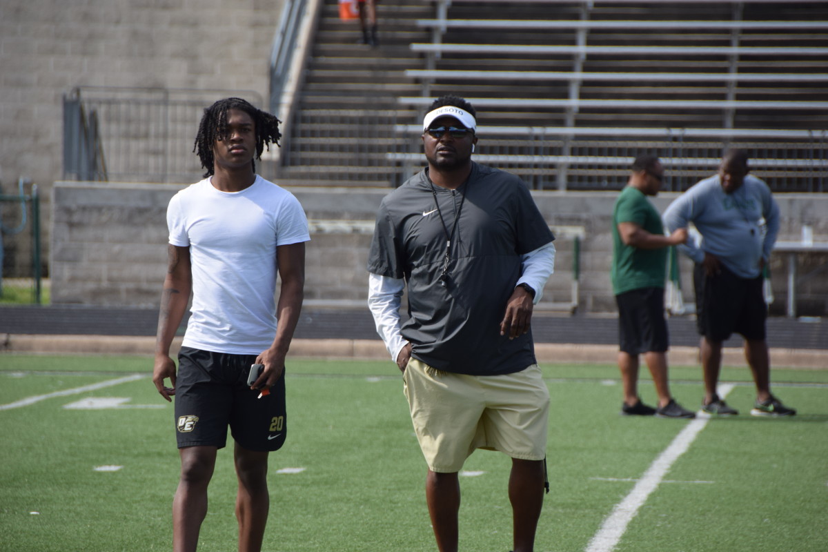 Head Coach Claude Mathis with Colorado State commit Lathan Adams