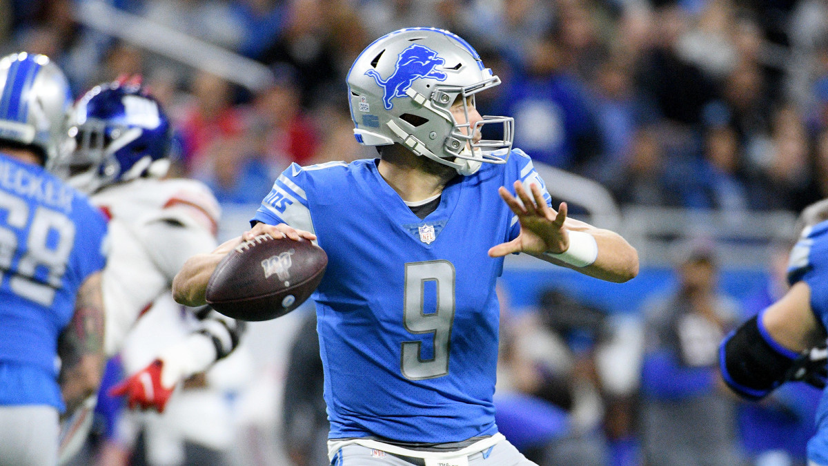 A back injury cost Stafford the second half of the 2019 season and ended his consecutive starts streak at 136 games.