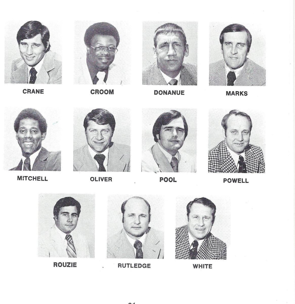 1977 Coaching staff.