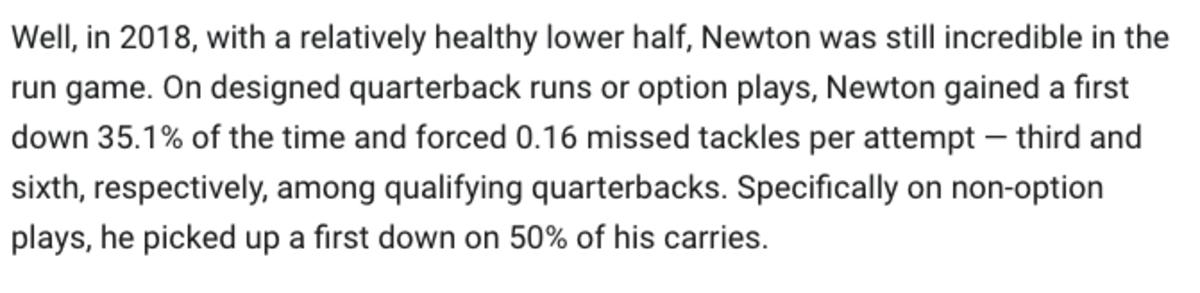 An exert from a PFF in-depth article on Newton