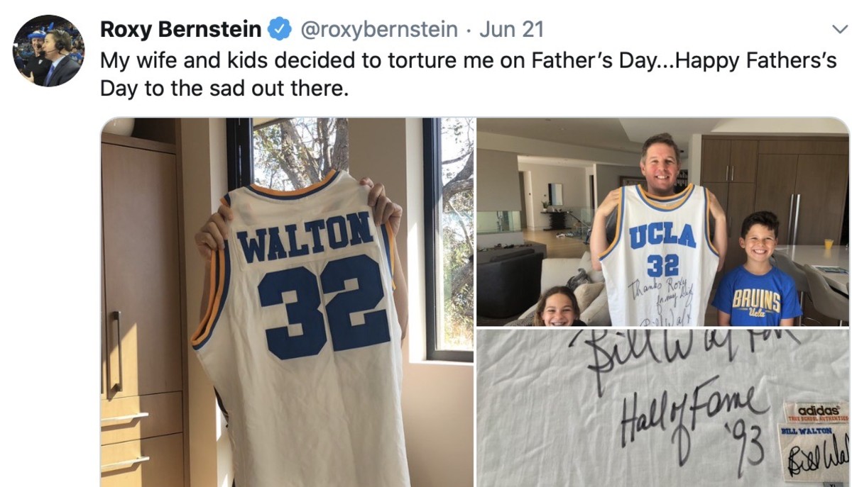 Roxy Bernstein's tweet showing his Father's Day gift, courtesy of Bill Walton