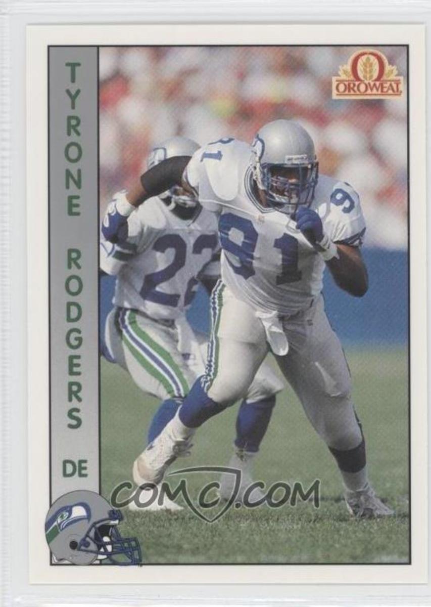 Tyrone Rodgers had a Seattle Seahawks trading card.