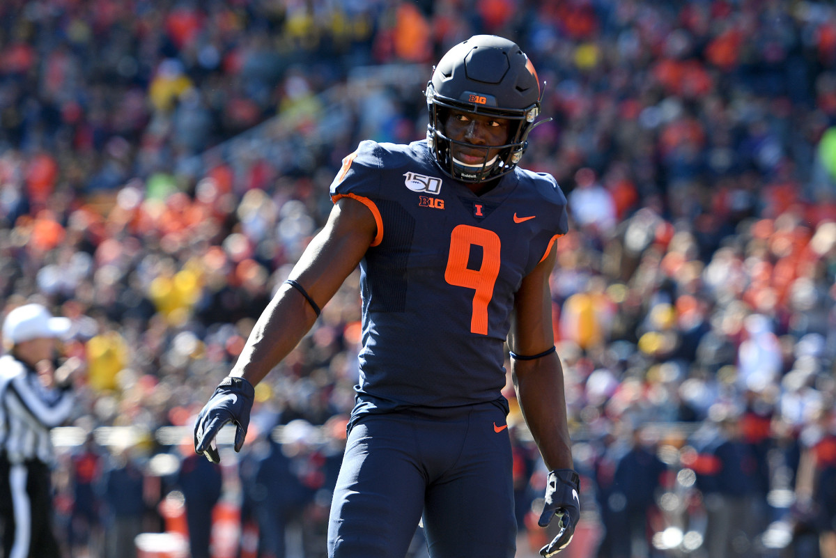 Josh Imatorbhebhe led Illinois last season in receptions (33), receiving yards (634), and touchdowns (nine). Imatorbhebhe transferred to Illinois after graduating in three years from Southern California.