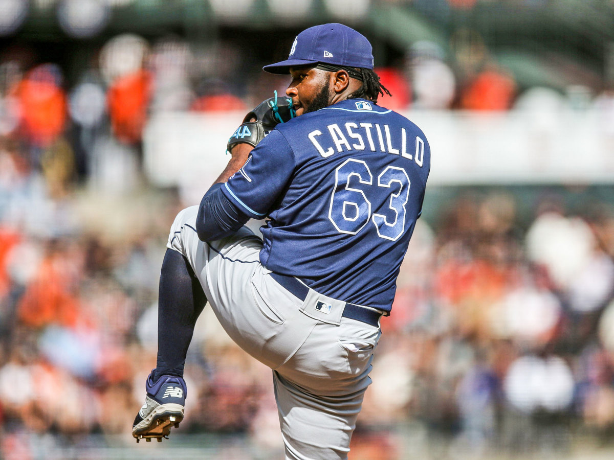 Diego Castillo throws a pitch