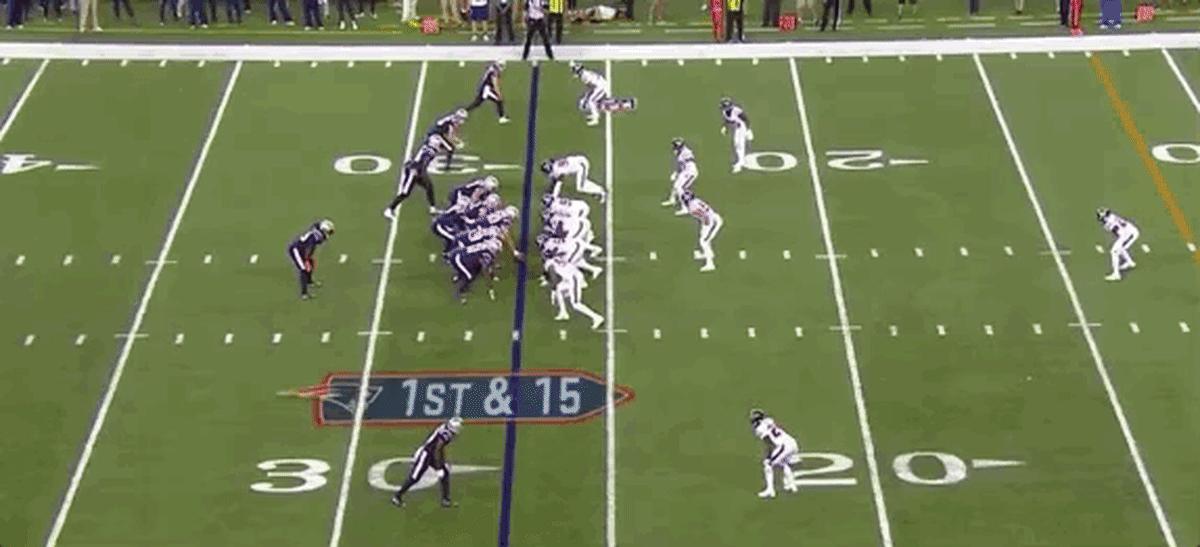 This looks almost like a shotgun look with trips to the left, except instead Brissett is under center. 