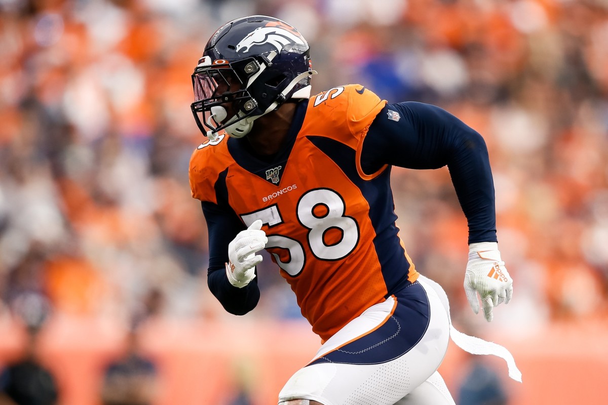 Sep 15, 2019; Denver, CO, USA; Denver Broncos linebacker Von Miller (58) in the fourth quarter against the Chicago Bears at Empower Field at Mile High. Mandatory Credit: Isaiah J. Downing-USA TODAY Sports