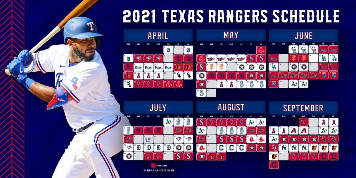 texas rangers 2021 schedule