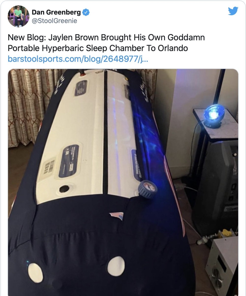 Jaylen Brown's hyperbaric chamber