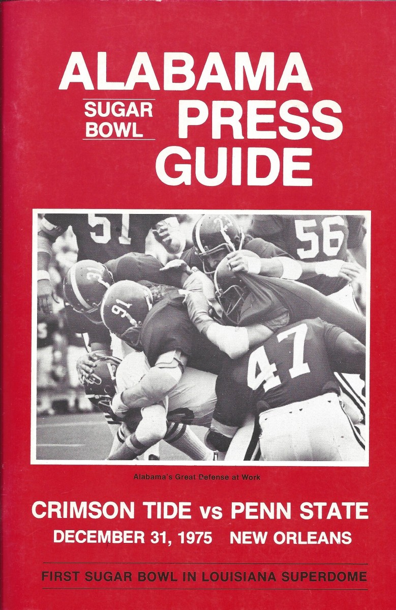 1975 Sugar Bowl Alabama media guide cover