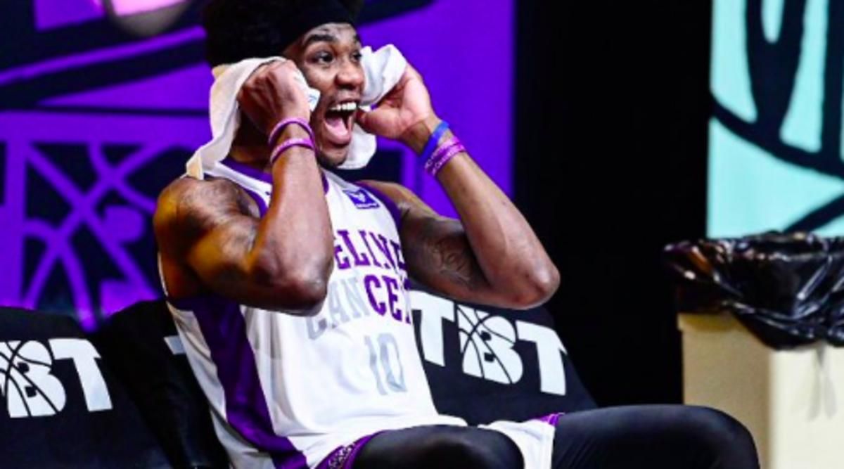 Remy Abell celebrates after Sideline Cancer's semifinal win.