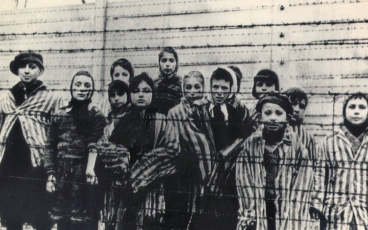 Photo of children just after Auschwitz was liberated in 1945