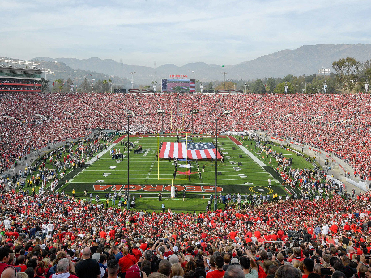 A general view of the 2018 Rose Bowl college football playoff semifinal game