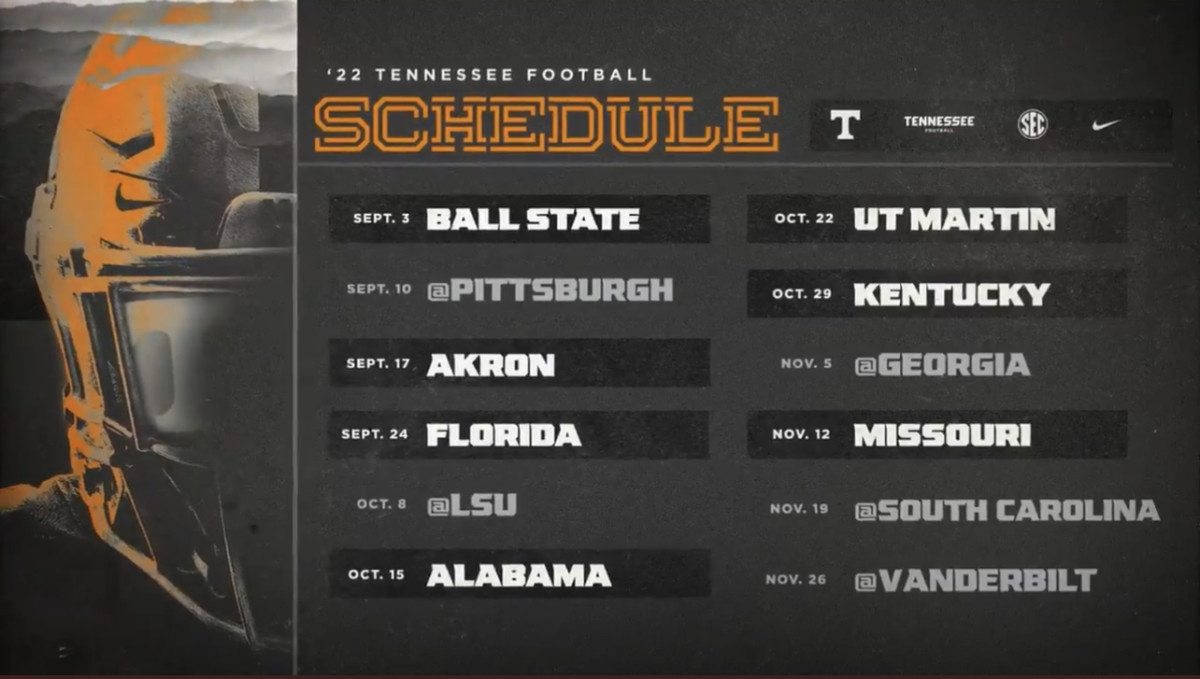 Just In Tennessee Releases 2022 Football Schedule Sports Illustrated Tennessee Volunteers News Analysis And More