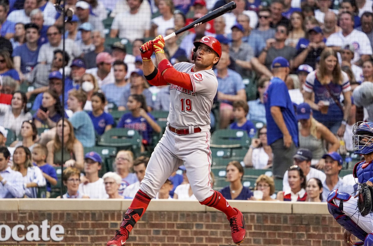 Votto is standing up straight instead of getting into his signature crouch, and he's hitting for more power again because of it.