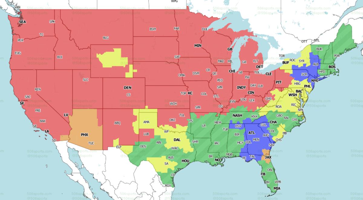 Saints-Patriots projected in green.