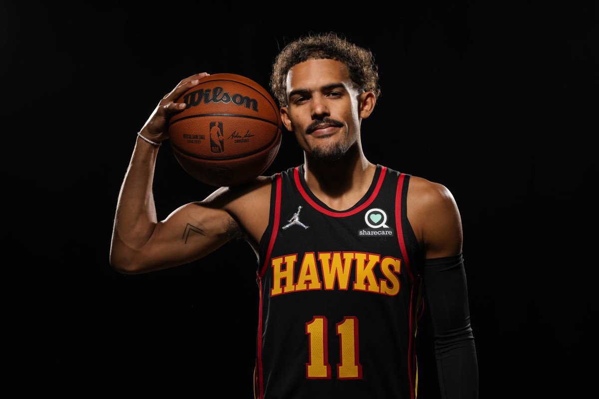 Atlanta Hawks guard Trae Young (11) shown at Hawks Media Day at held at PC&E.