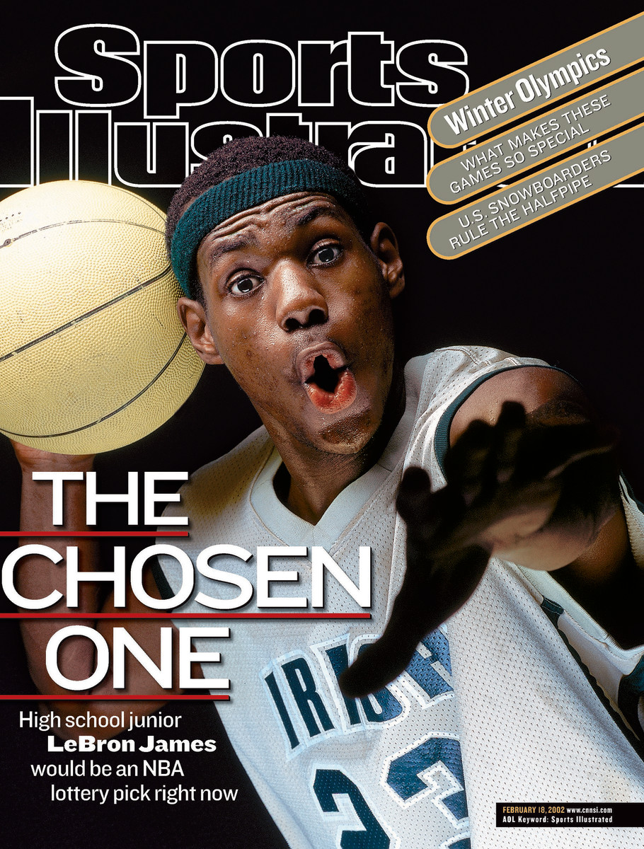 LeBron James on the cover of Sports Illustrated in 2002