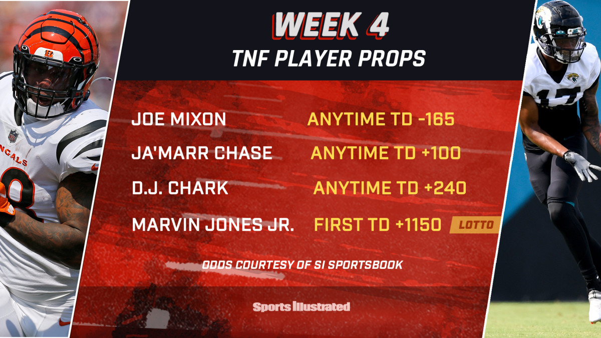 NFL Player Prop Bets: Week 4 Thursday Night Football - Jacksonville Jaguars  vs. Cincinnati Bengals - Sports Illustrated