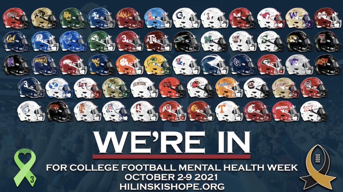 Sixty schools have pledged to join Hilinski's Hope in support of College Football Mental Health Week.
