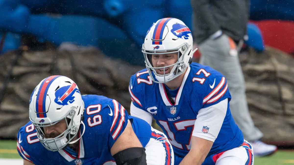 Bills center Mitch Morse and quarterback Josh Allen.