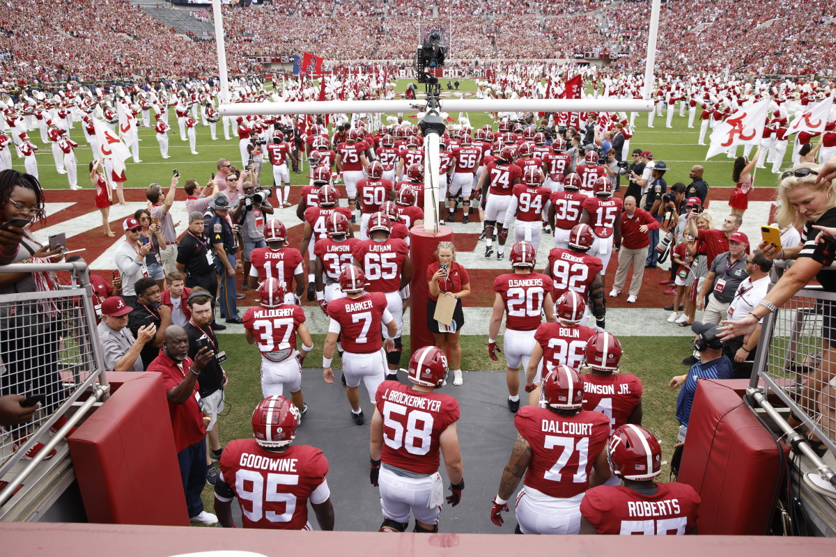 Alabama comes out of the tunnel against Ole Miss